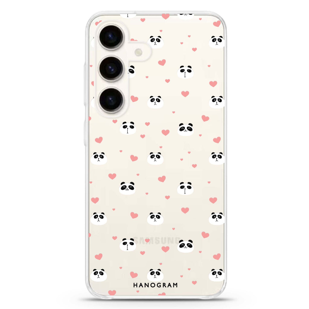 Panda Playtime Samsung Galaxy S26/S25/S24 水晶透明保護殼正面展示
