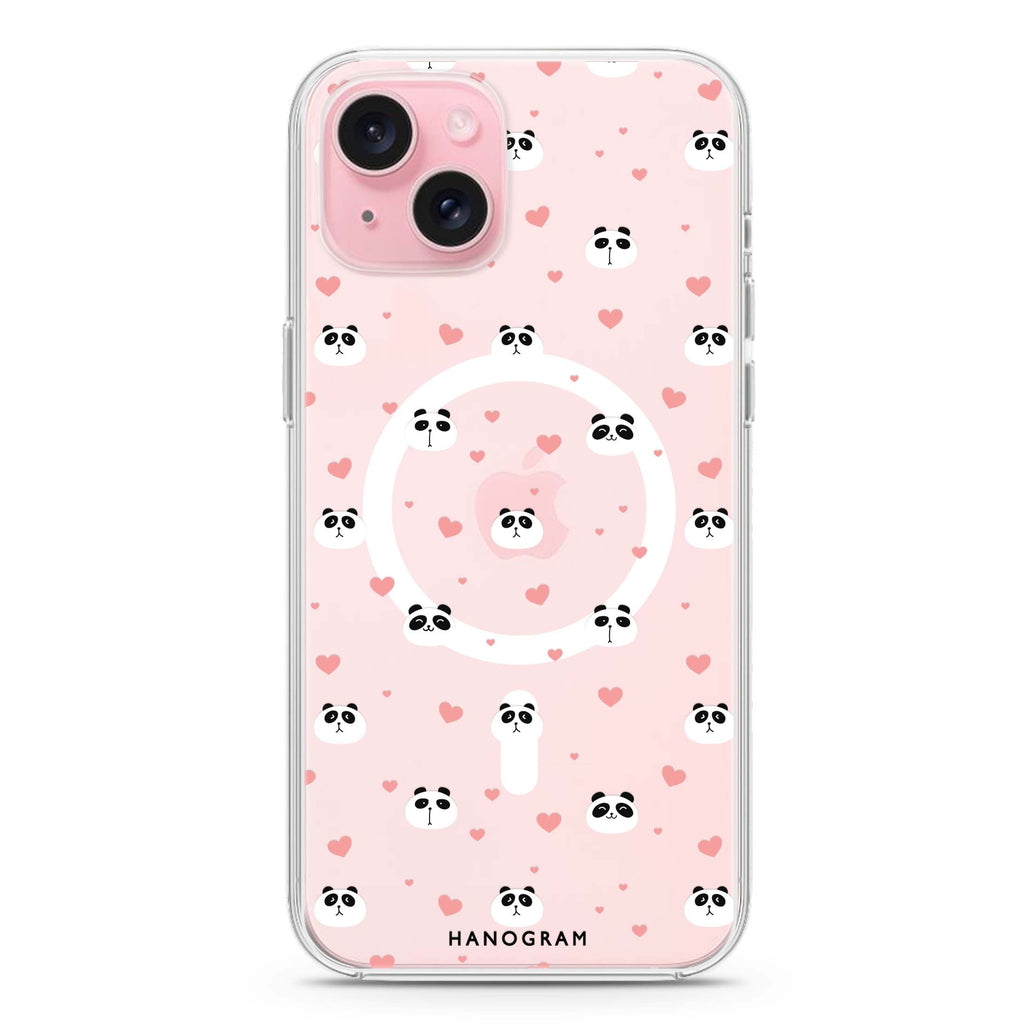 Panda Playtime iPhone 15 Plus Magsafe 兼容水晶透明保護殼