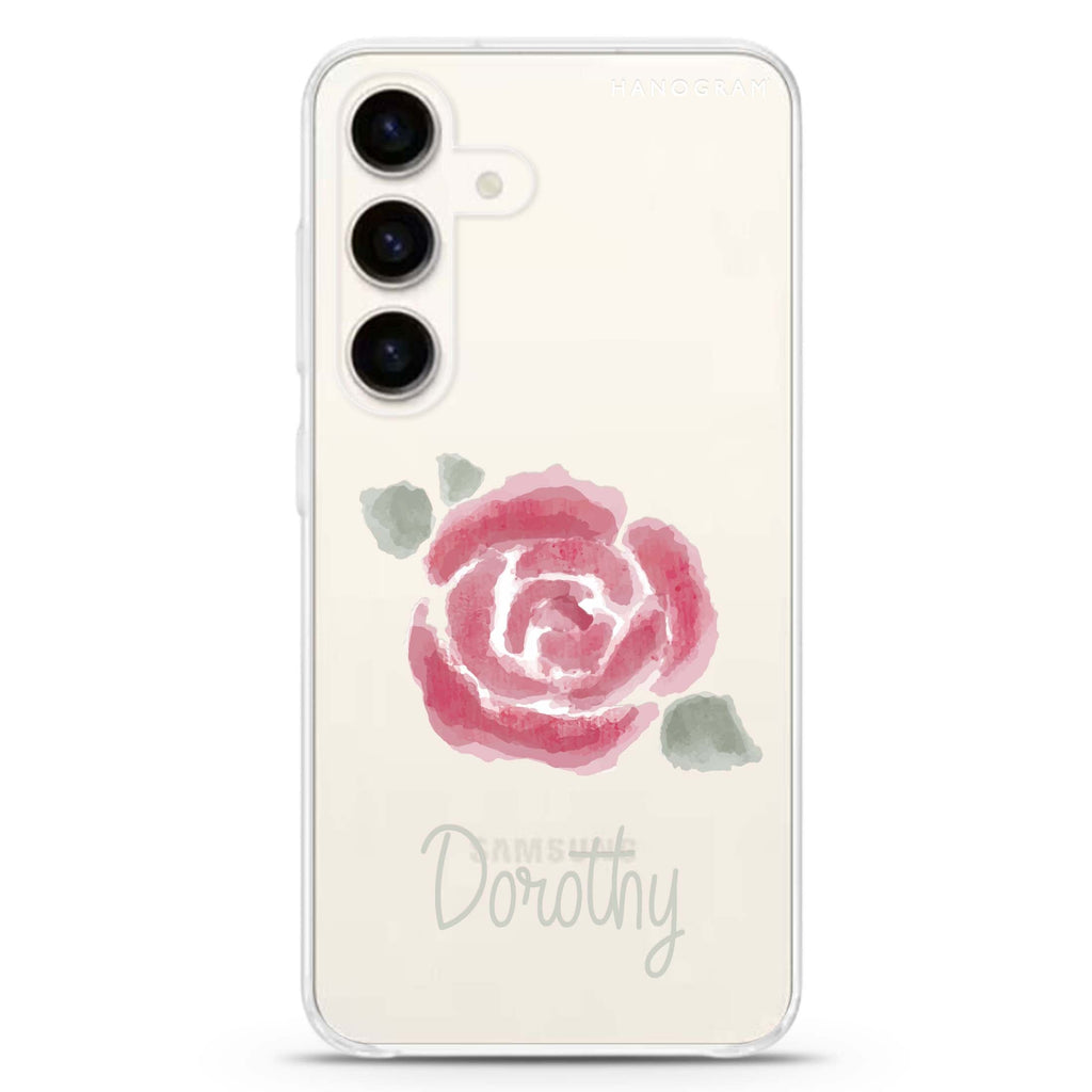 Kiss From A Rose Samsung Galaxy S26/S25/S24 可加名字水晶透明保護殼正面展示