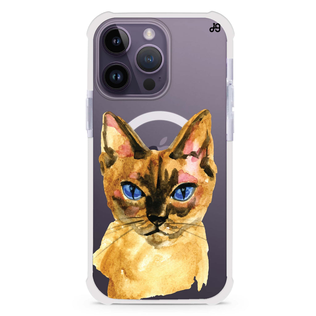 Watercolour Cat iPhone Magsafe 兼容超強防摔保護殼