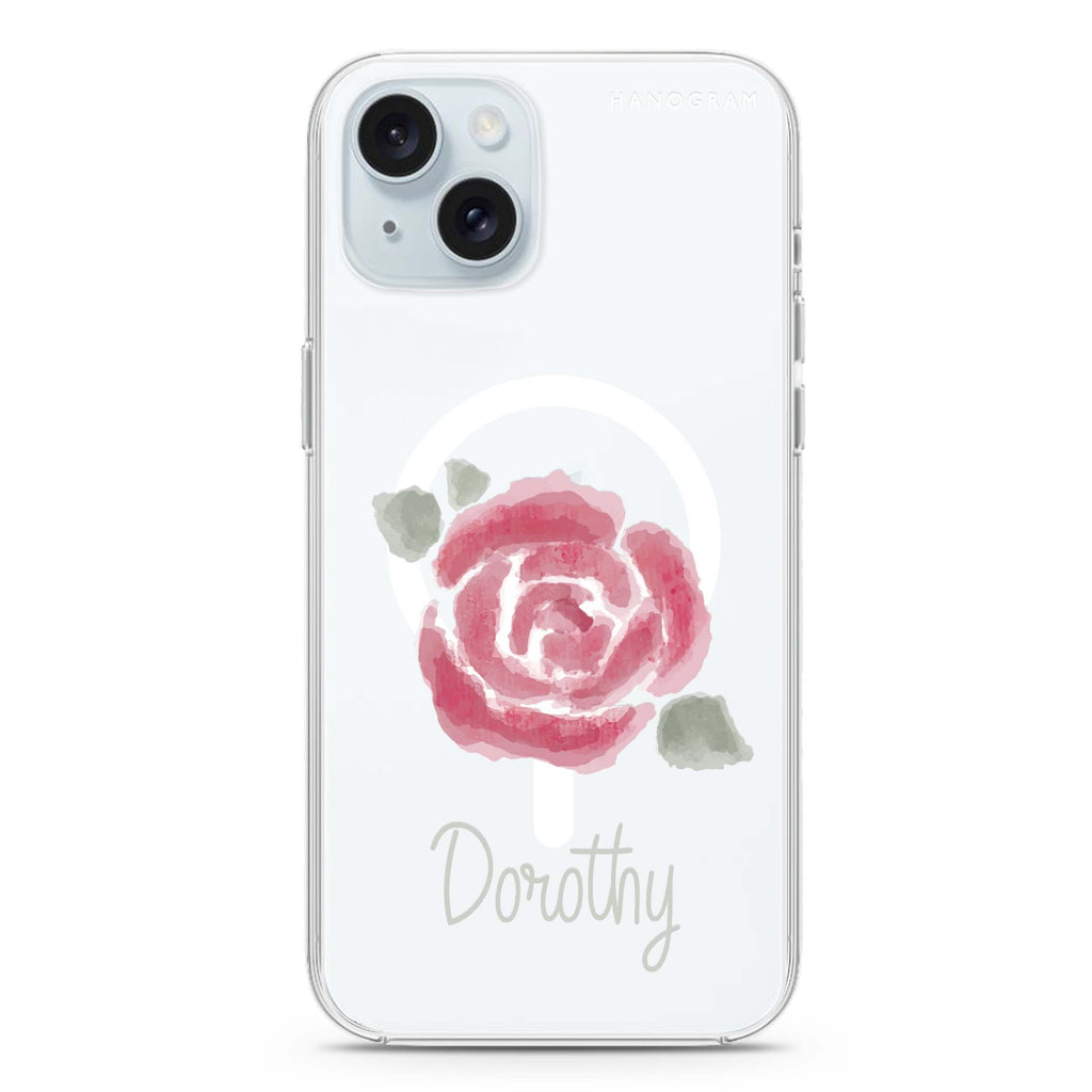 Kiss From A Rose iPhone 15 Plus Magsafe 兼容水晶透明保護殼