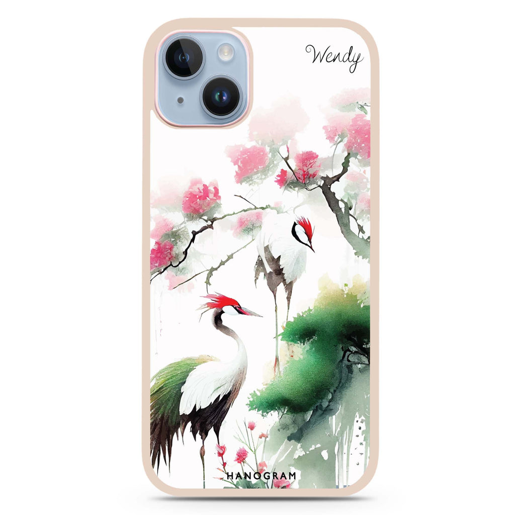 Pines & cranes iPhone 15 Plus 防衝擊保護殼
