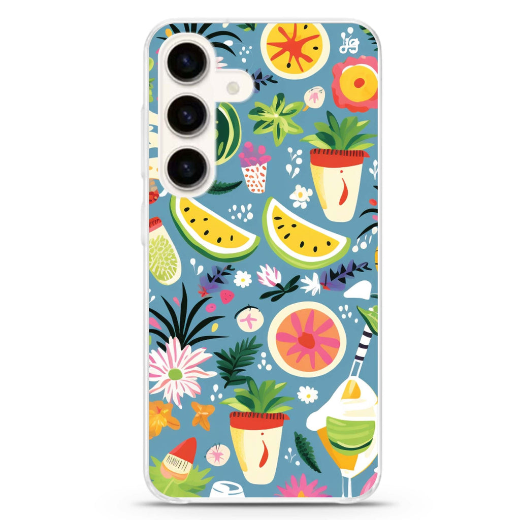 Tropical Treats Samsung Galaxy S26/S25/S24 水晶透明保護殼正面展示