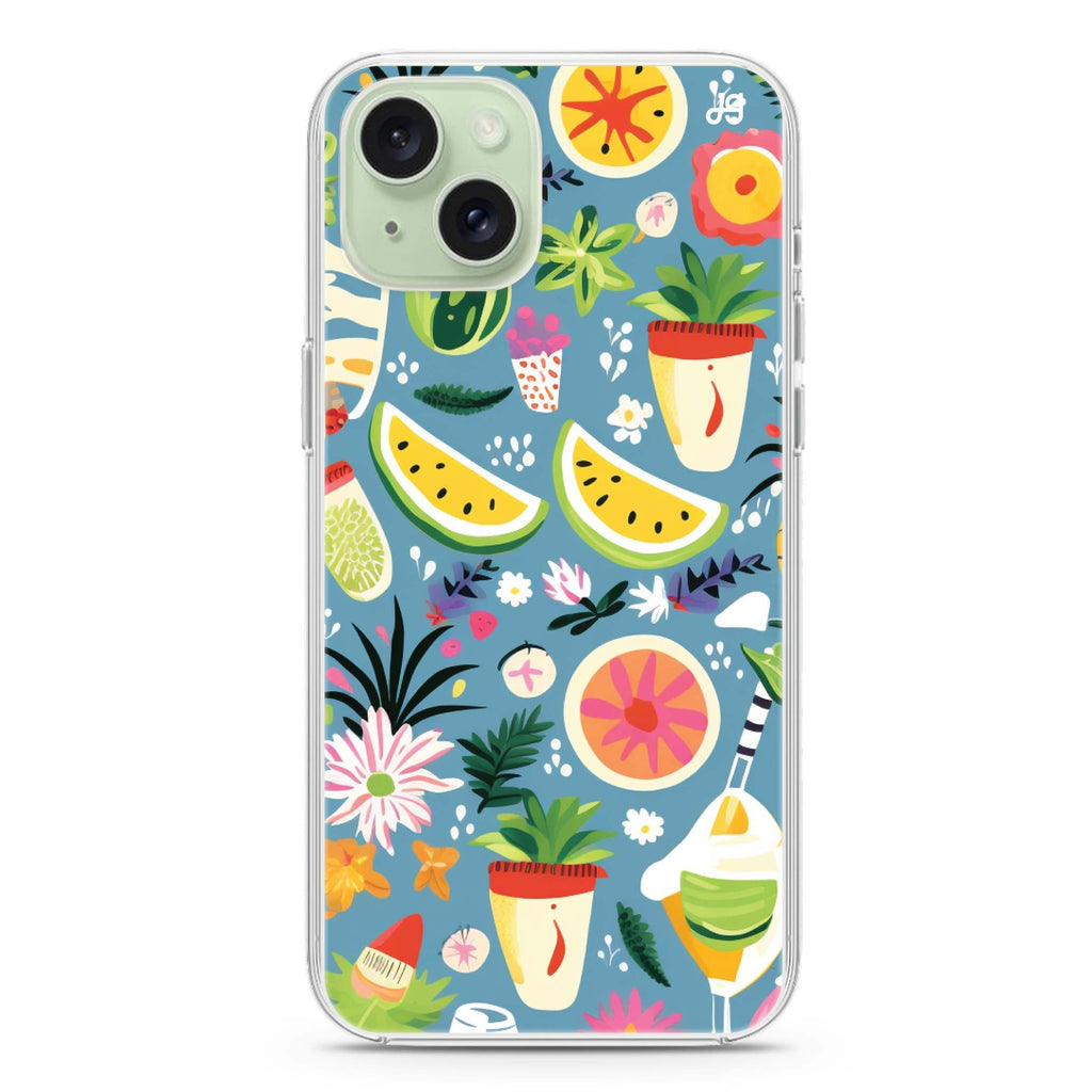 Tropical Treats iPhone 15 Plus Magsafe 兼容水晶透明保護殼