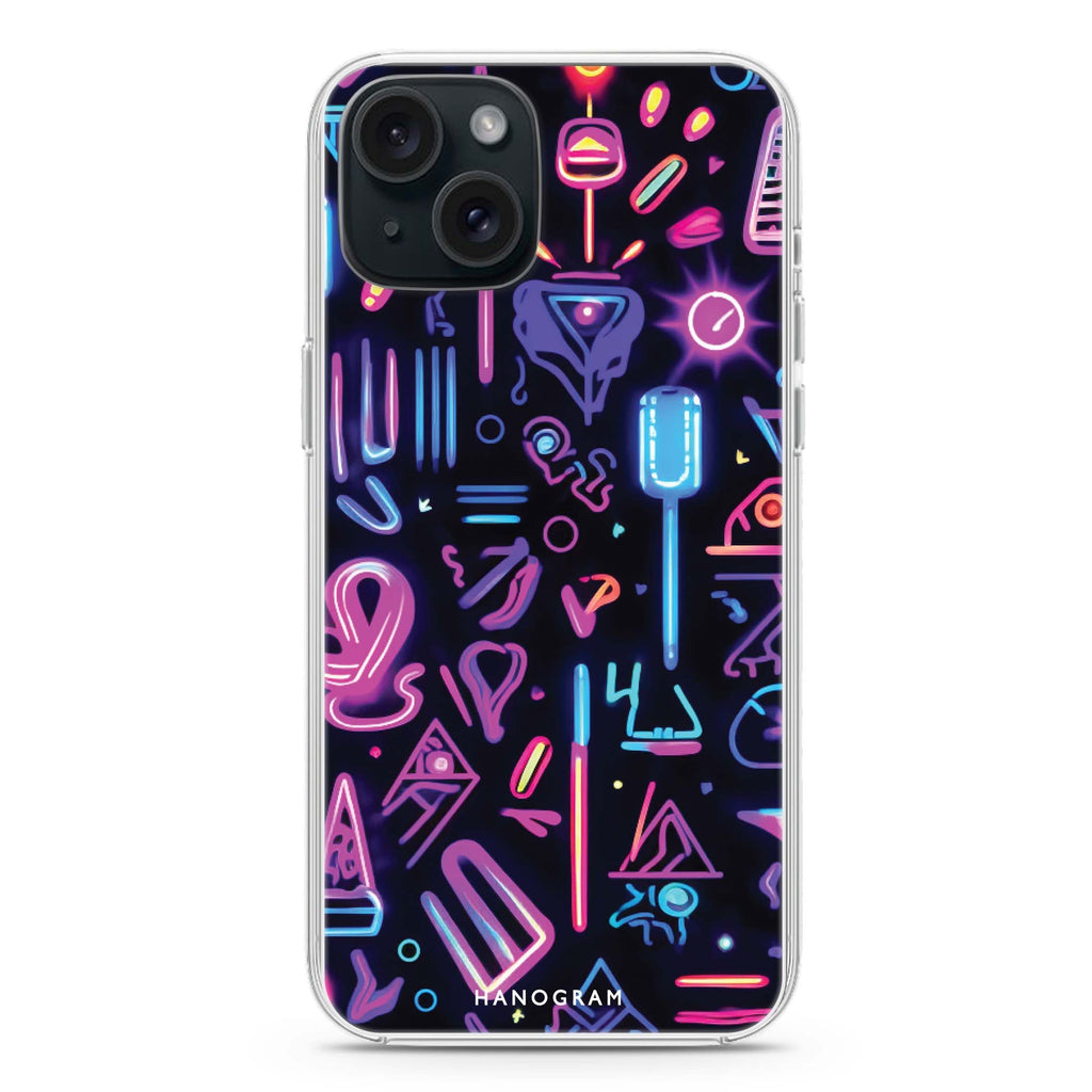 Neon Glow iPhone 15 Plus Magsafe 兼容水晶透明保護殼