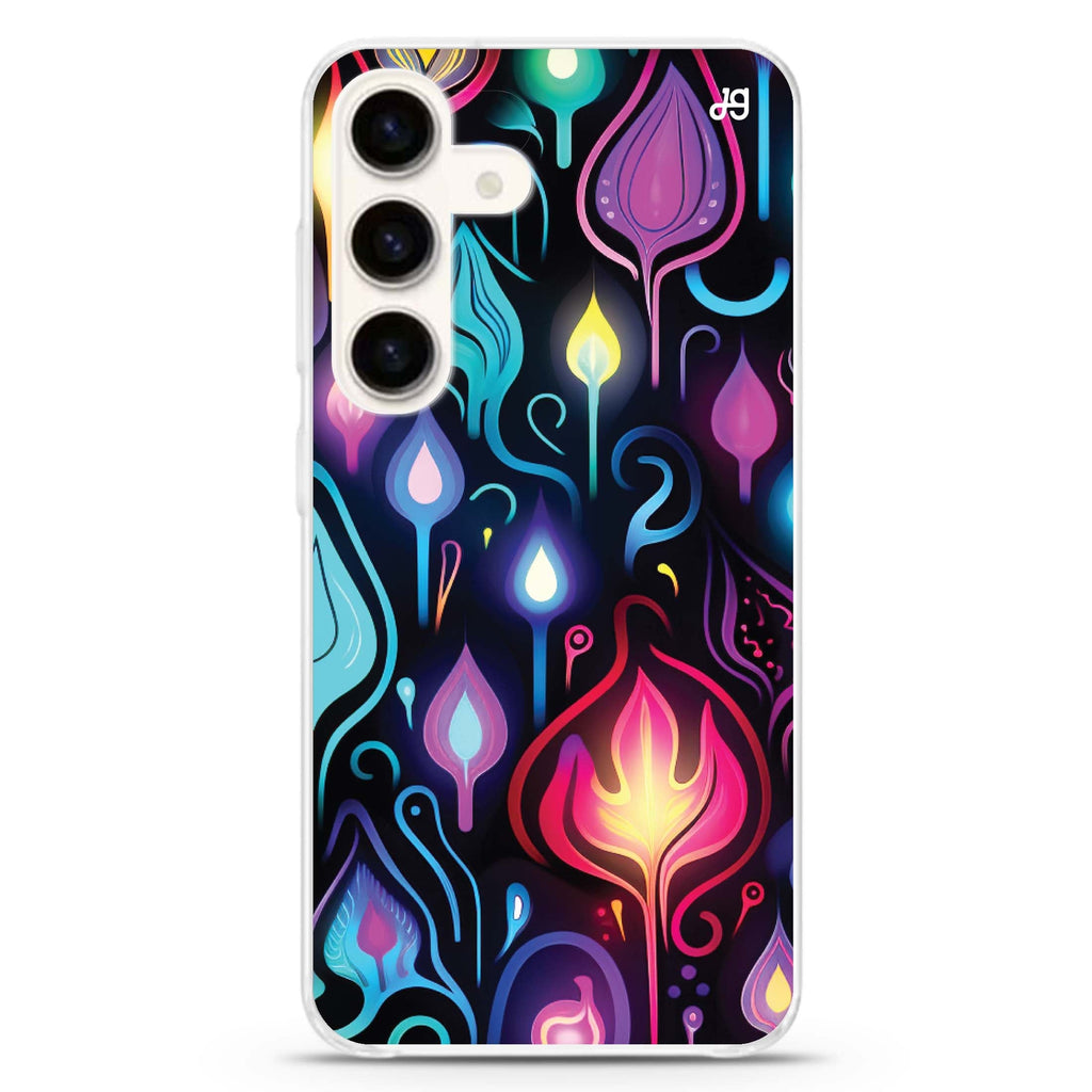 Luminous Nights Samsung Galaxy S26/S25/S24 水晶透明保護殼正面展示