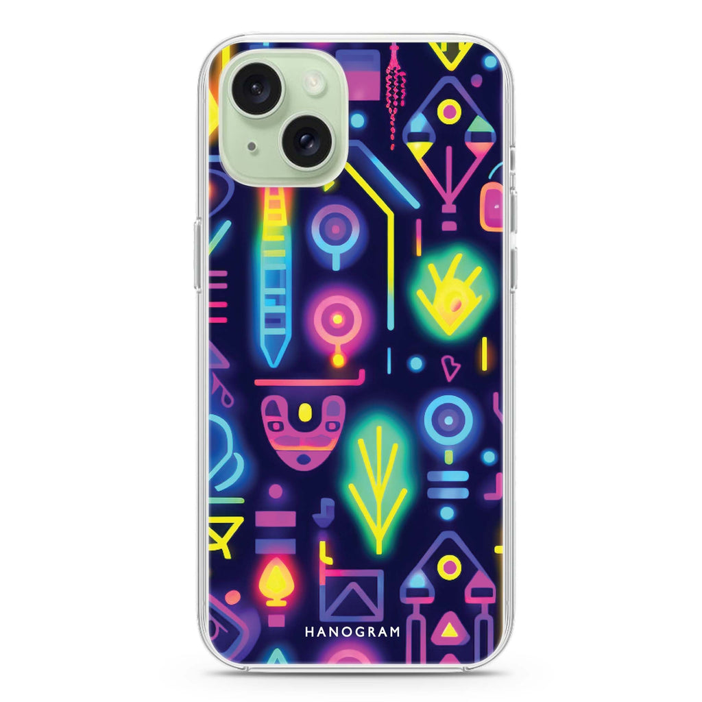 Neon Sparkle iPhone 15 Plus Magsafe 兼容水晶透明保護殼