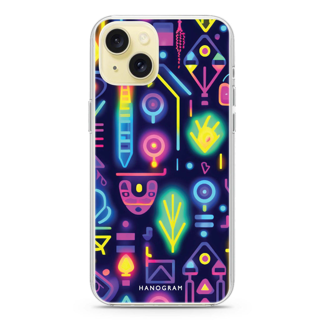 Neon Sparkle iPhone 15 plus 水晶透明保護殼