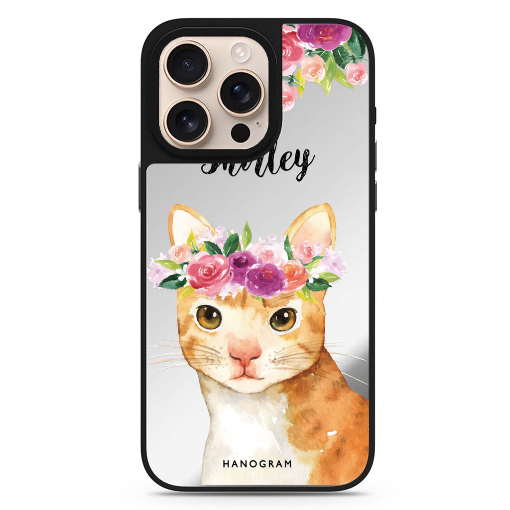 Floral and Cat 鏡面手機殼