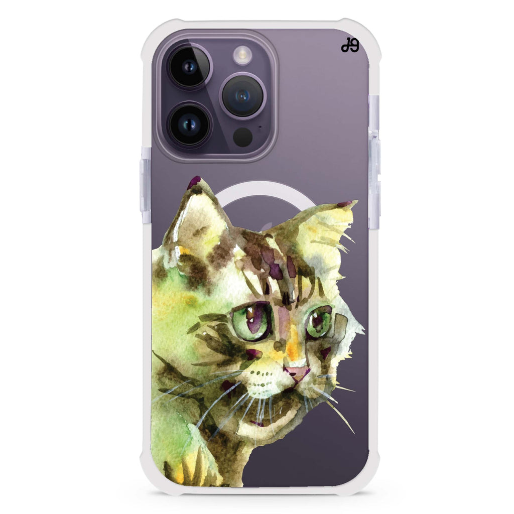 Watercolour Cat iPhone Magsafe 兼容超強防摔保護殼