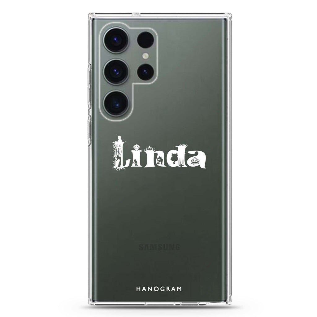 Pumpkin Glow Personal Samsung Galaxy Ultra 可加名字透明保護殼，適用 S26/S25/S24/S23 Ultra，圖1