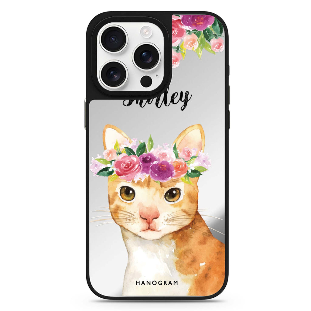Floral and Cat 鏡面手機殼