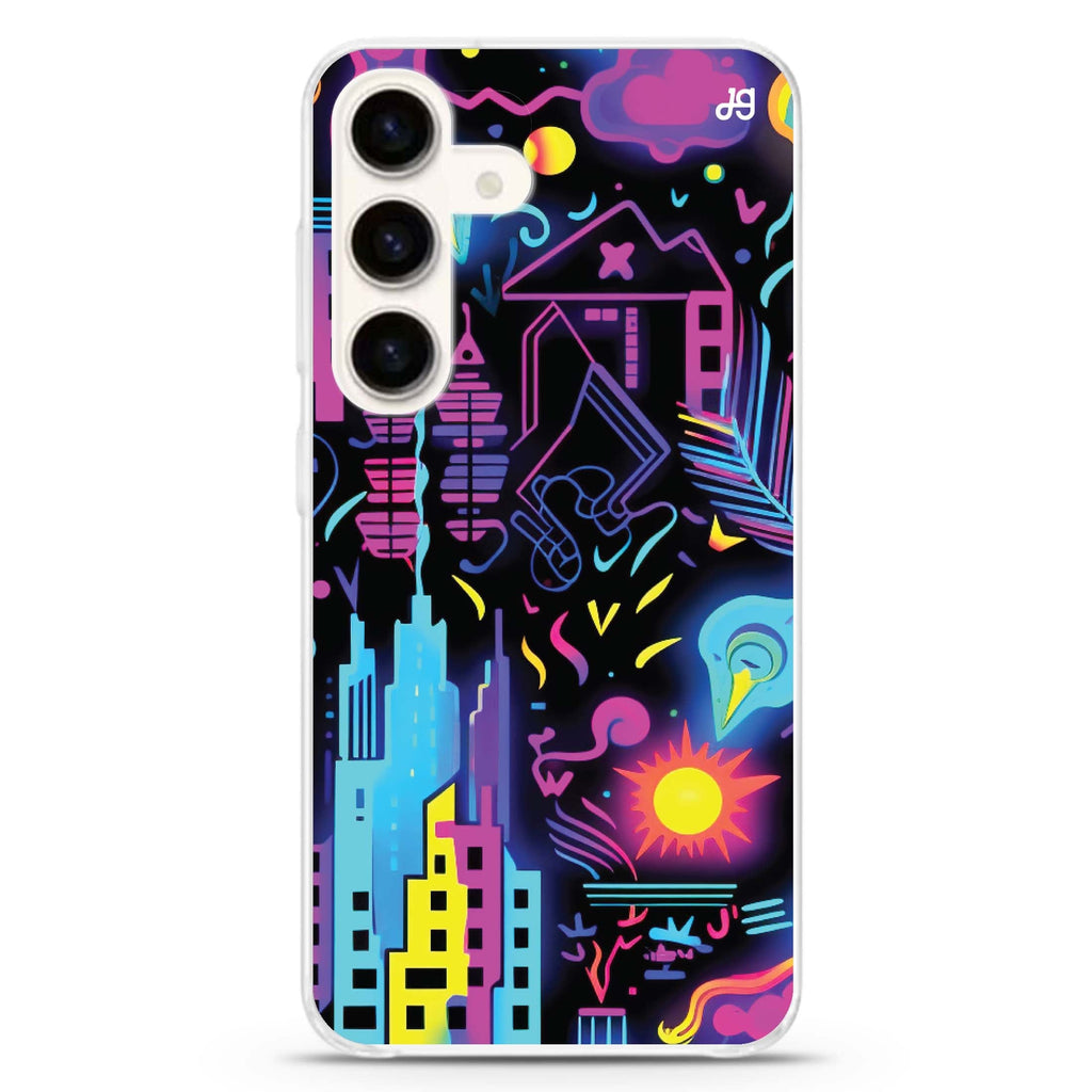 Electric Elegance Samsung Galaxy S26/S25/S24 水晶透明保護殼正面展示