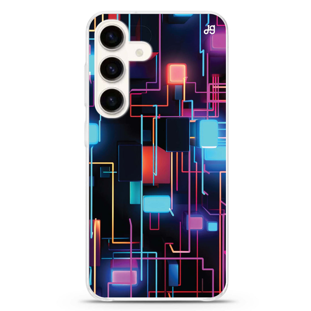 Neon Fusion Samsung Galaxy S26/S25/S24 水晶透明保護殼正面展示