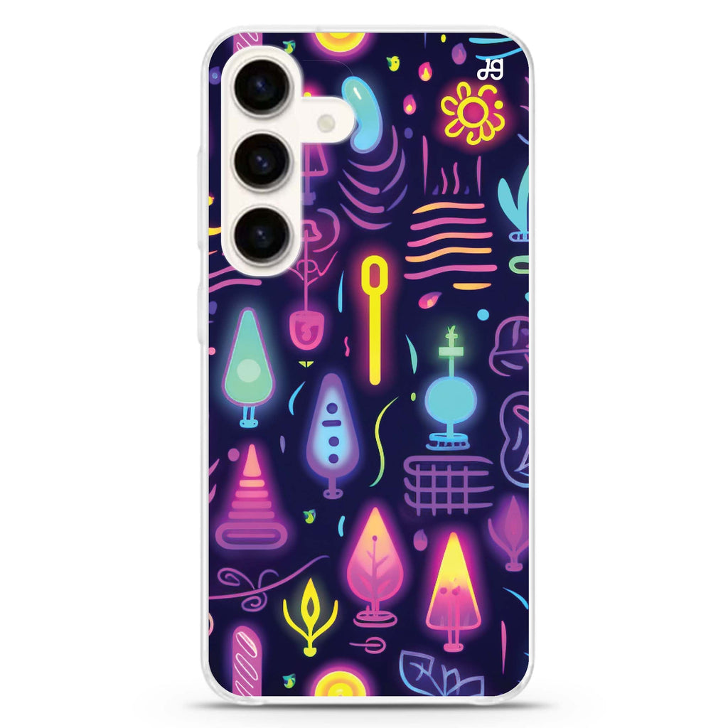 Sparkling Neon Samsung Galaxy S26/S25/S24 水晶透明保護殼正面展示