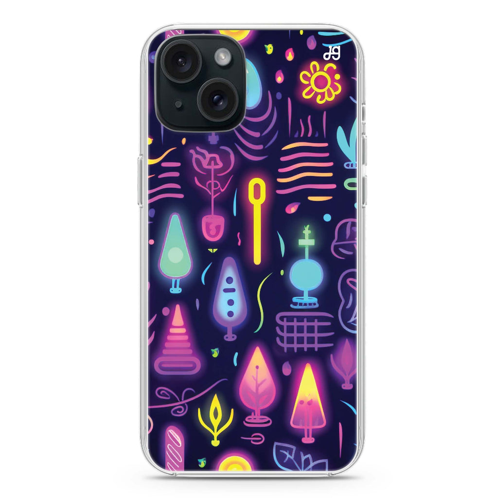 Sparkling Neon iPhone 15 Plus Magsafe 兼容水晶透明保護殼