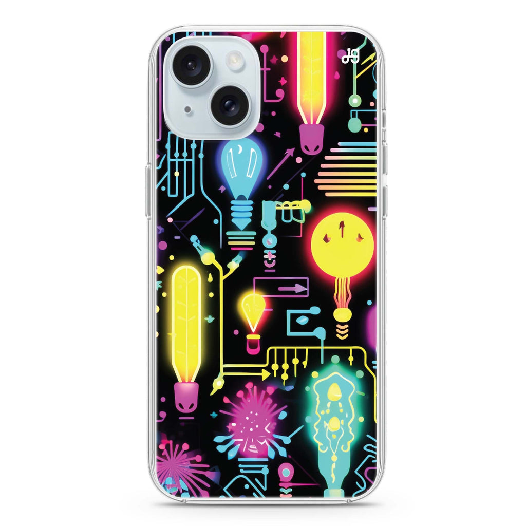 Neon Cascade iPhone 15 水晶透明保護殼