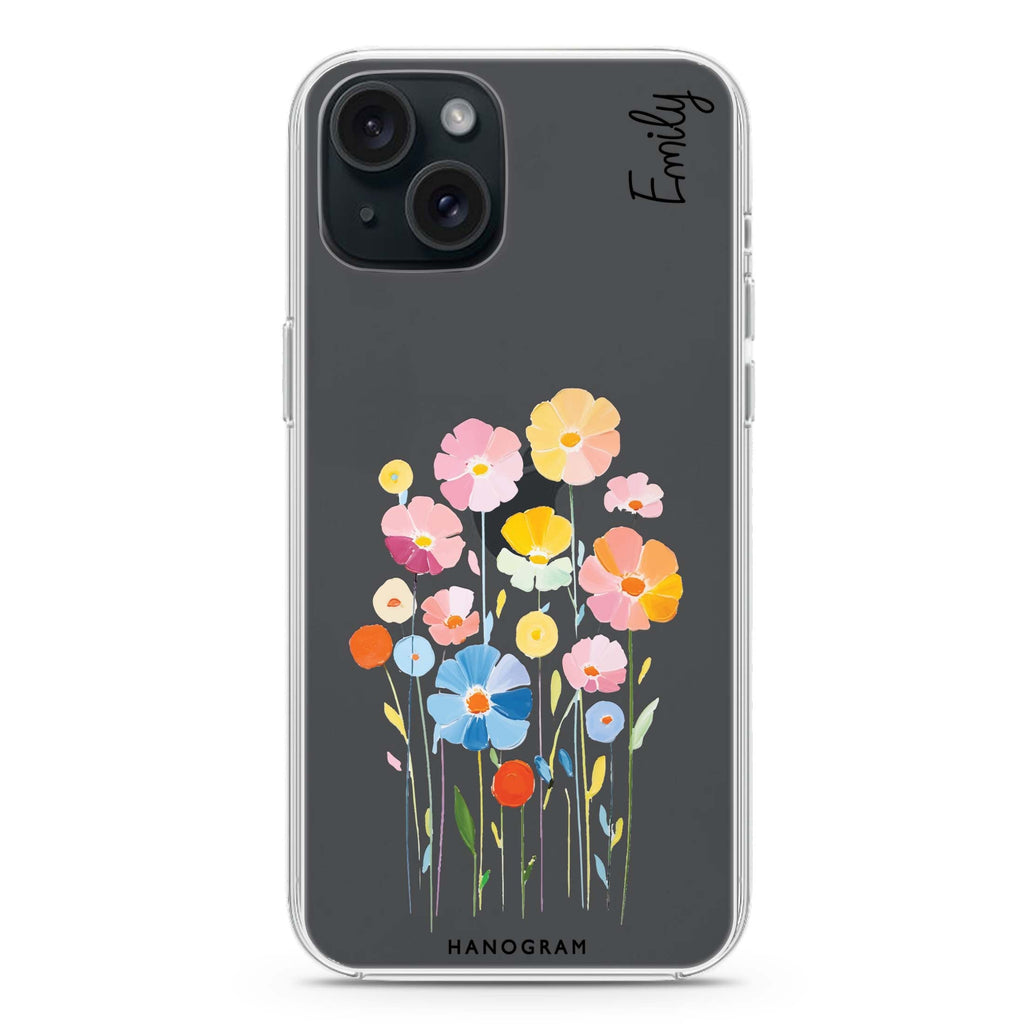 Floral Elegance iPhone 15 plus 水晶透明保護殼