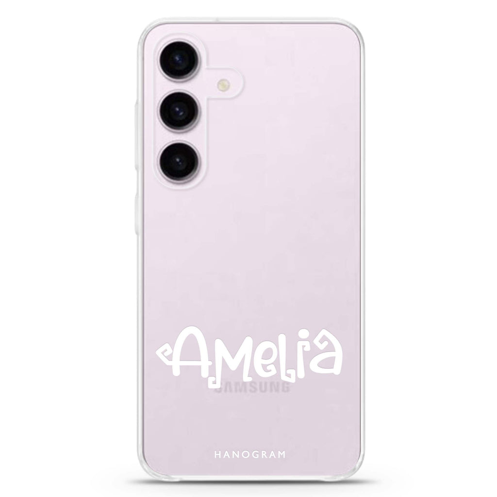 Boo-tiful Name Samsung Galaxy S26/S25/S24 可加名字水晶透明保護殼正面展示