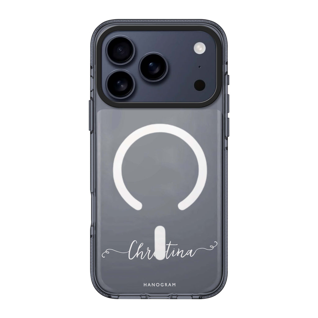 Vine iPhone 17 Pro Max MagSafe 水晶透明保護殼 花卉圖案設計 可自訂名字及字色 圖1