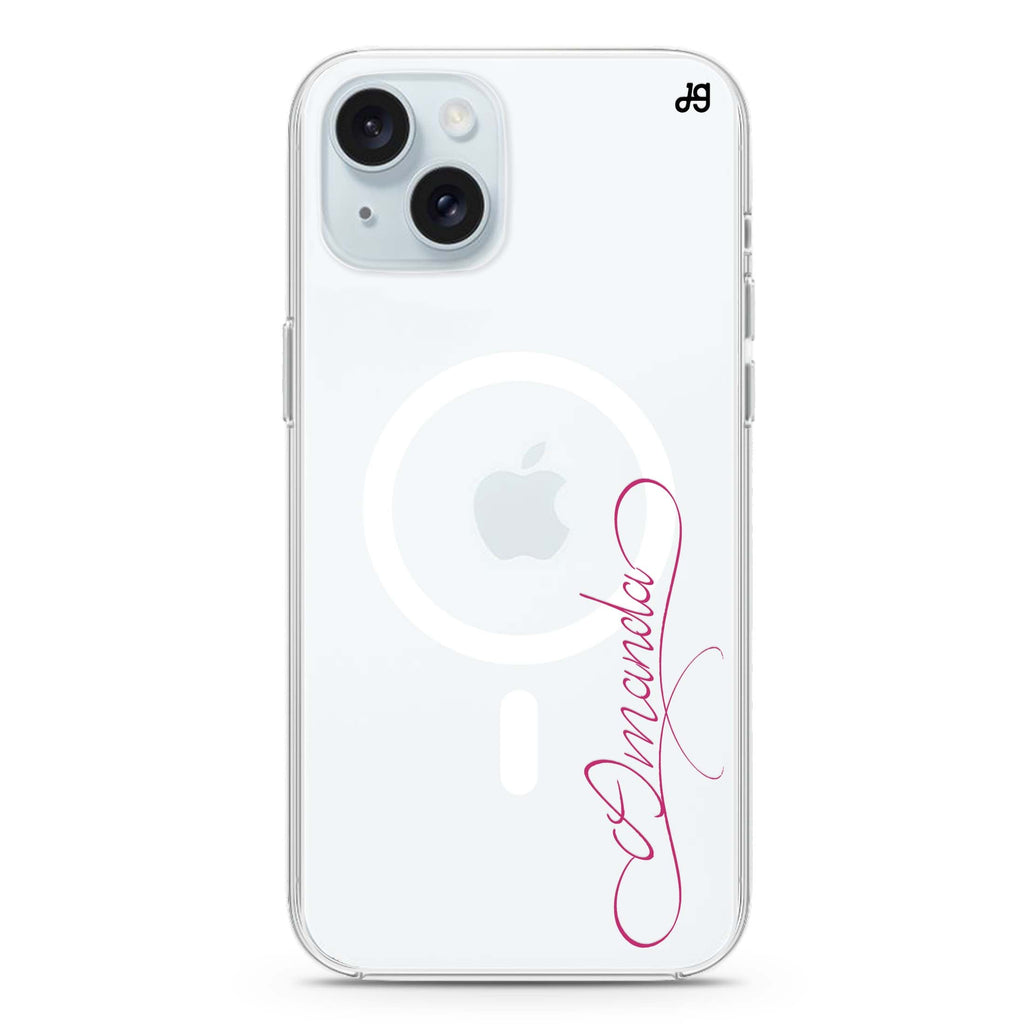 Cursive I iPhone 15 Magsafe 兼容水晶透明保護殼