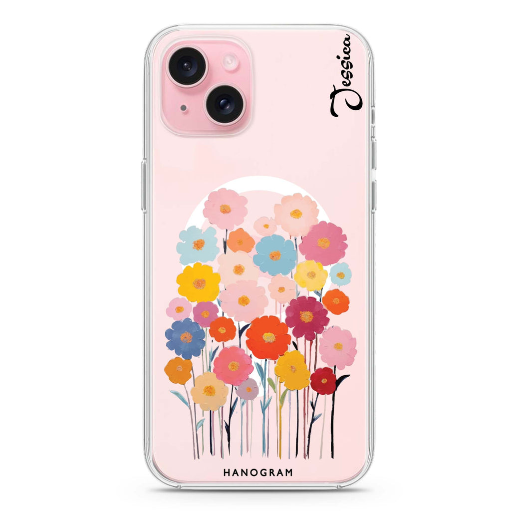 Garden Blooms iPhone 15 Magsafe 兼容水晶透明保護殼