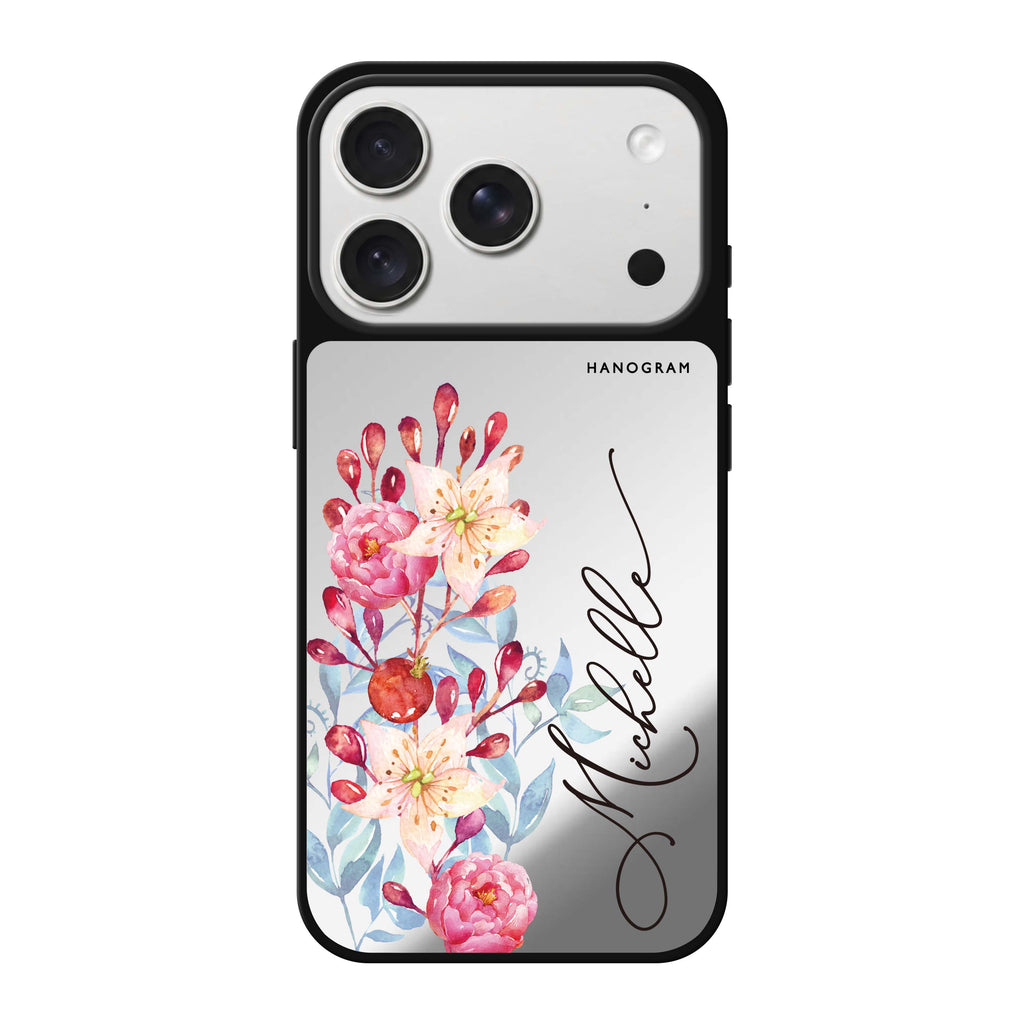 Pink Watercolor Floral Bouquet 鏡面手機殼
