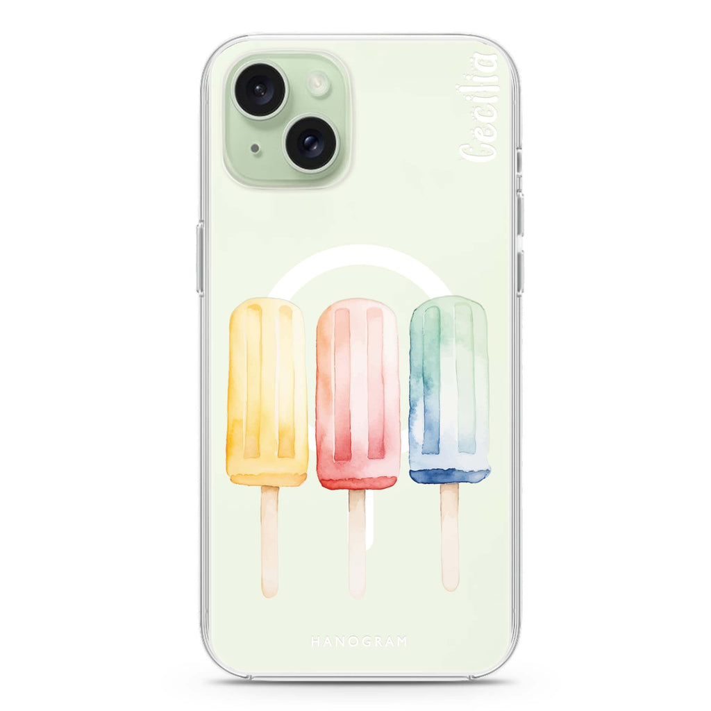 Popsicle Passion iPhone 15 Magsafe 兼容水晶透明保護殼