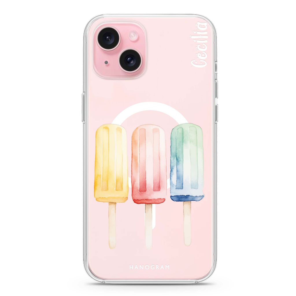Popsicle Passion iPhone 15 Plus Magsafe 兼容水晶透明保護殼