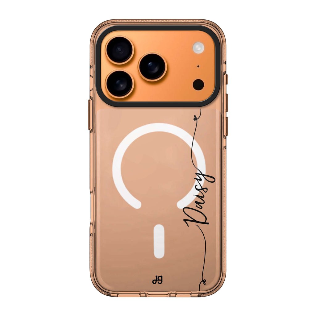 Heart Word iPhone 17 Pro Max MagSafe 水晶透明保護殼 情人節設計設計 可自訂名字及字色 圖1