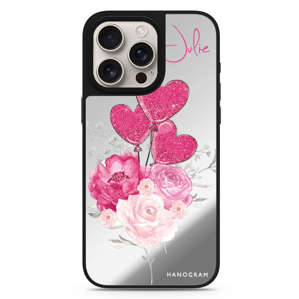 Sweet Heart With Rose 鏡面手機殼