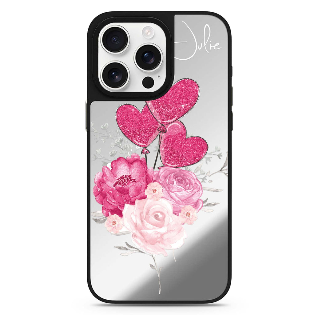 Sweet Heart With Rose 鏡面手機殼