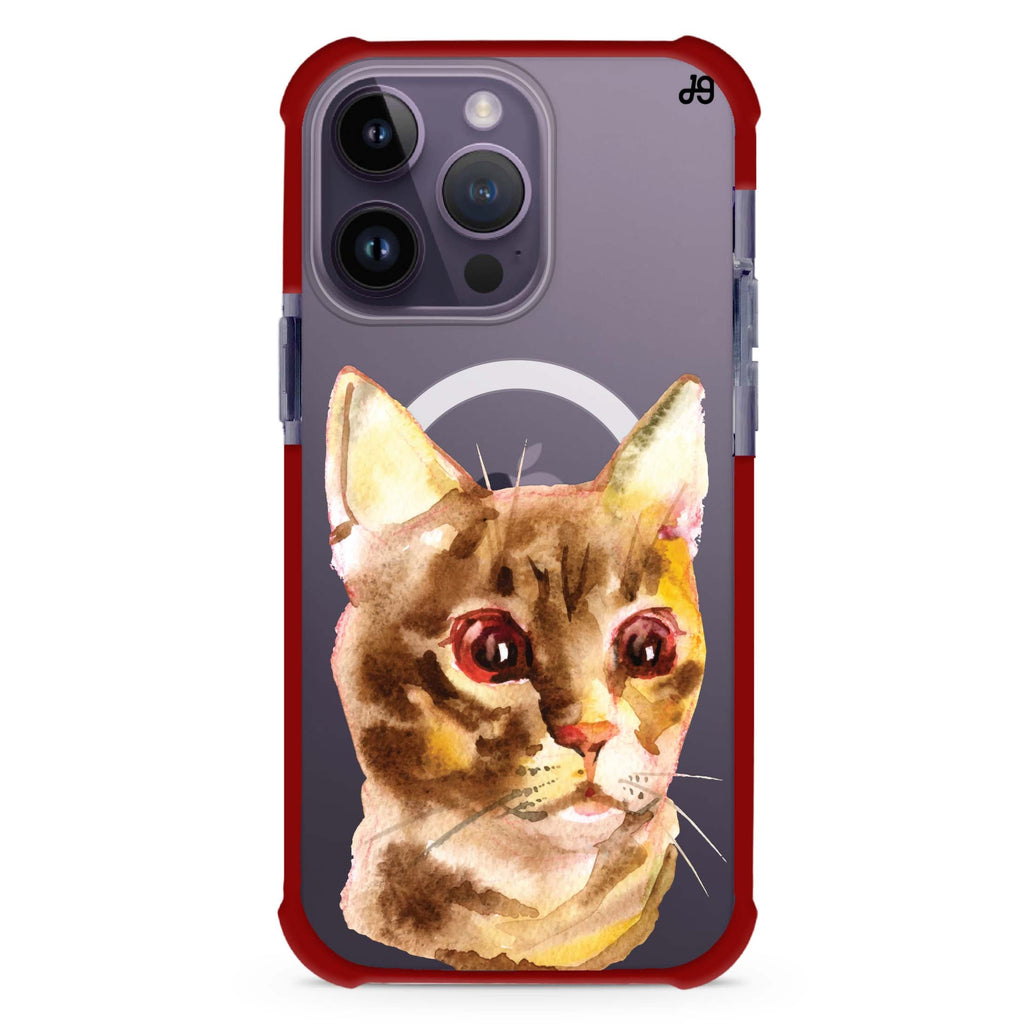 Watercolour Cat iPhone Magsafe 兼容超強防摔保護殼
