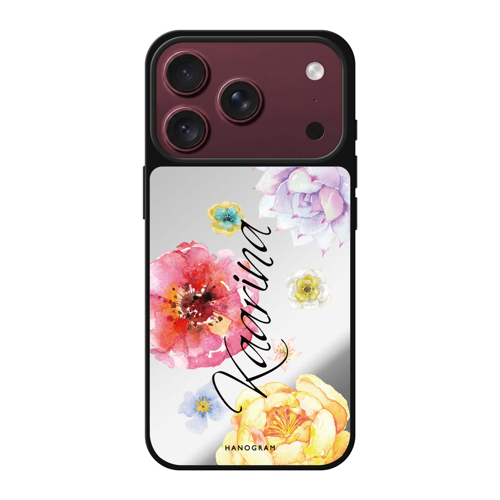 Colorful Watercolor Flowers 鏡面手機殼