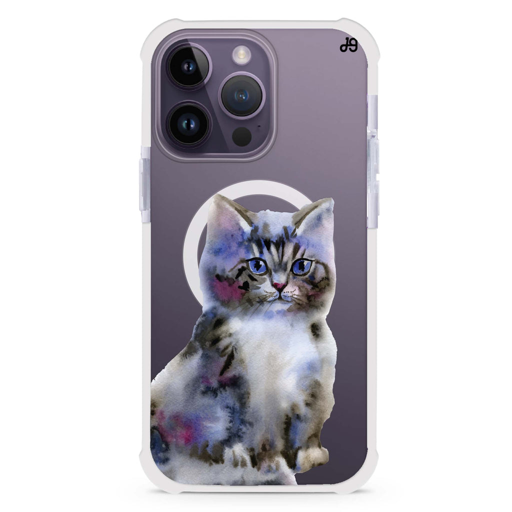 Watercolour Cat iPhone Magsafe 兼容超強防摔保護殼