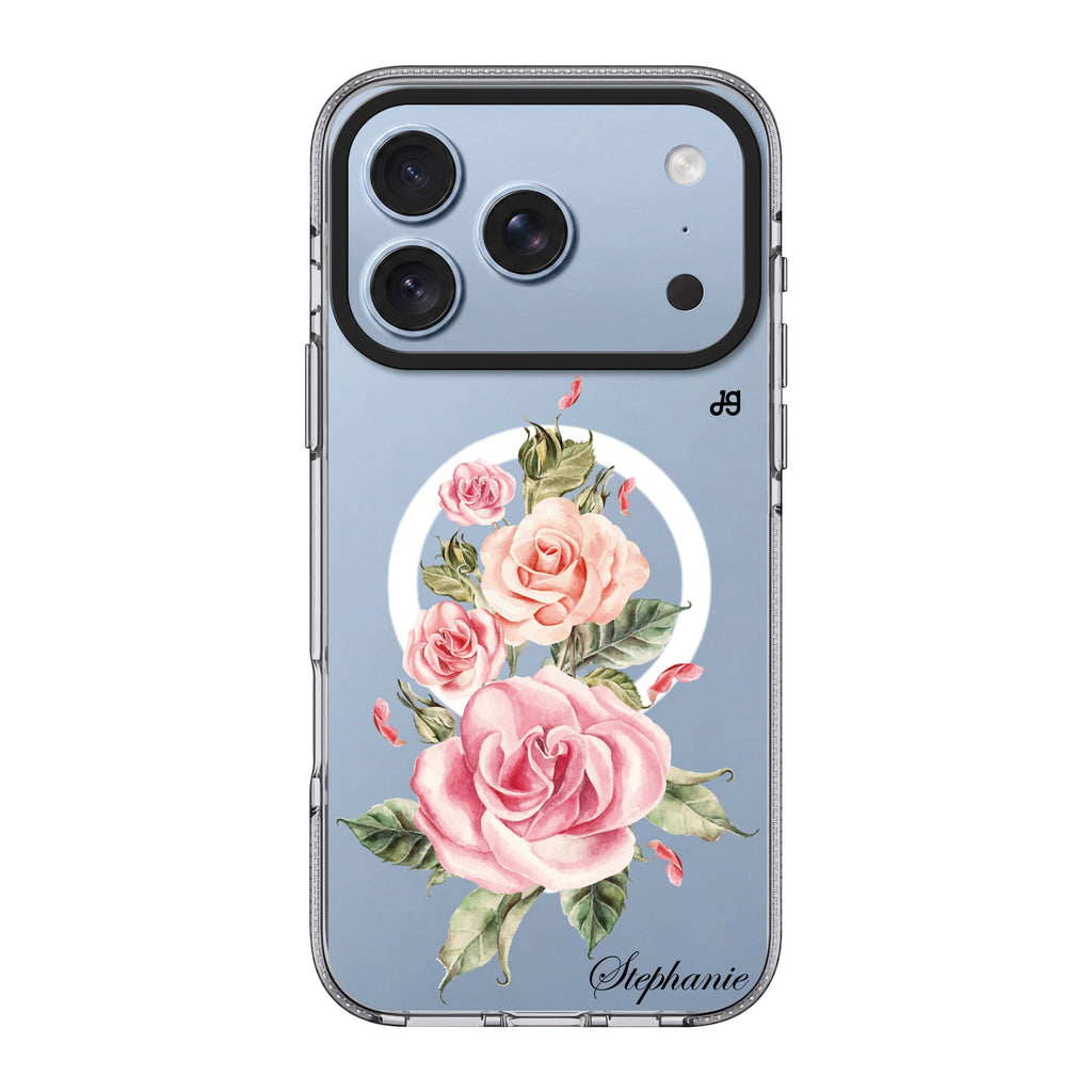 Pink Watercolor Floral 水晶透明保護殼