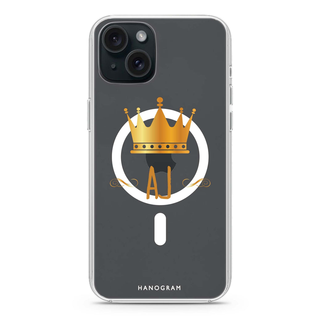 King's crown iPhone 15 Magsafe 兼容水晶透明保護殼