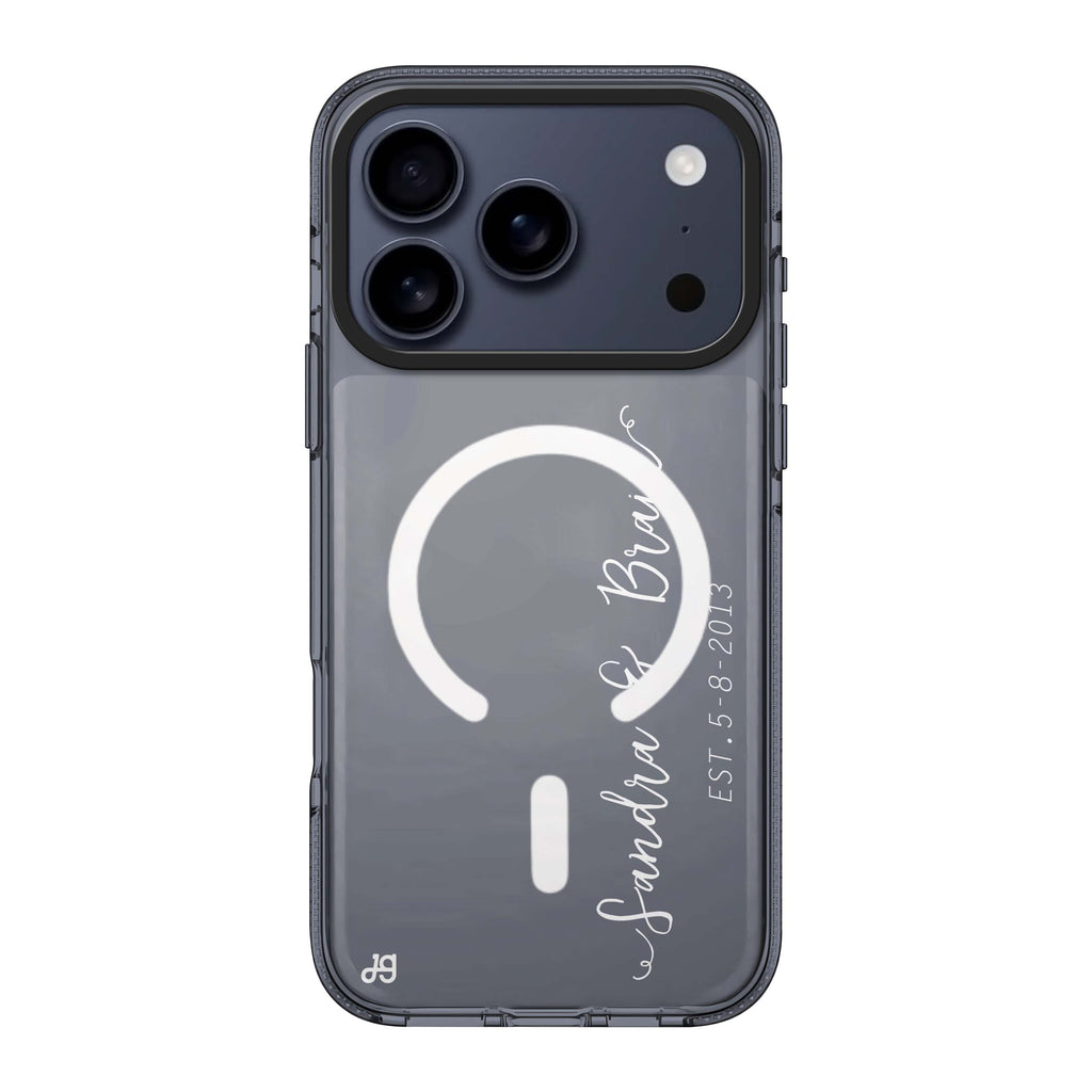 Memory iPhone 17 Pro Max MagSafe 水晶透明保護殼 插畫圖案設計 可自訂雙名字及字色 圖1