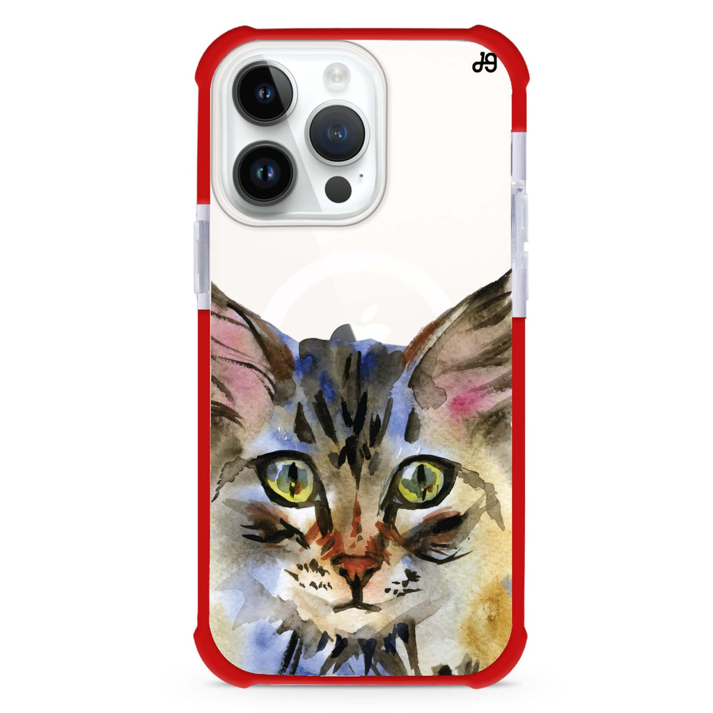 Watercolour Cat iPhone Magsafe 兼容超強防摔保護殼