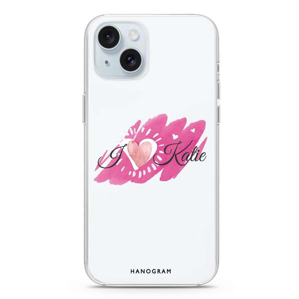 Loves message iPhone 15 plus 水晶透明保護殼