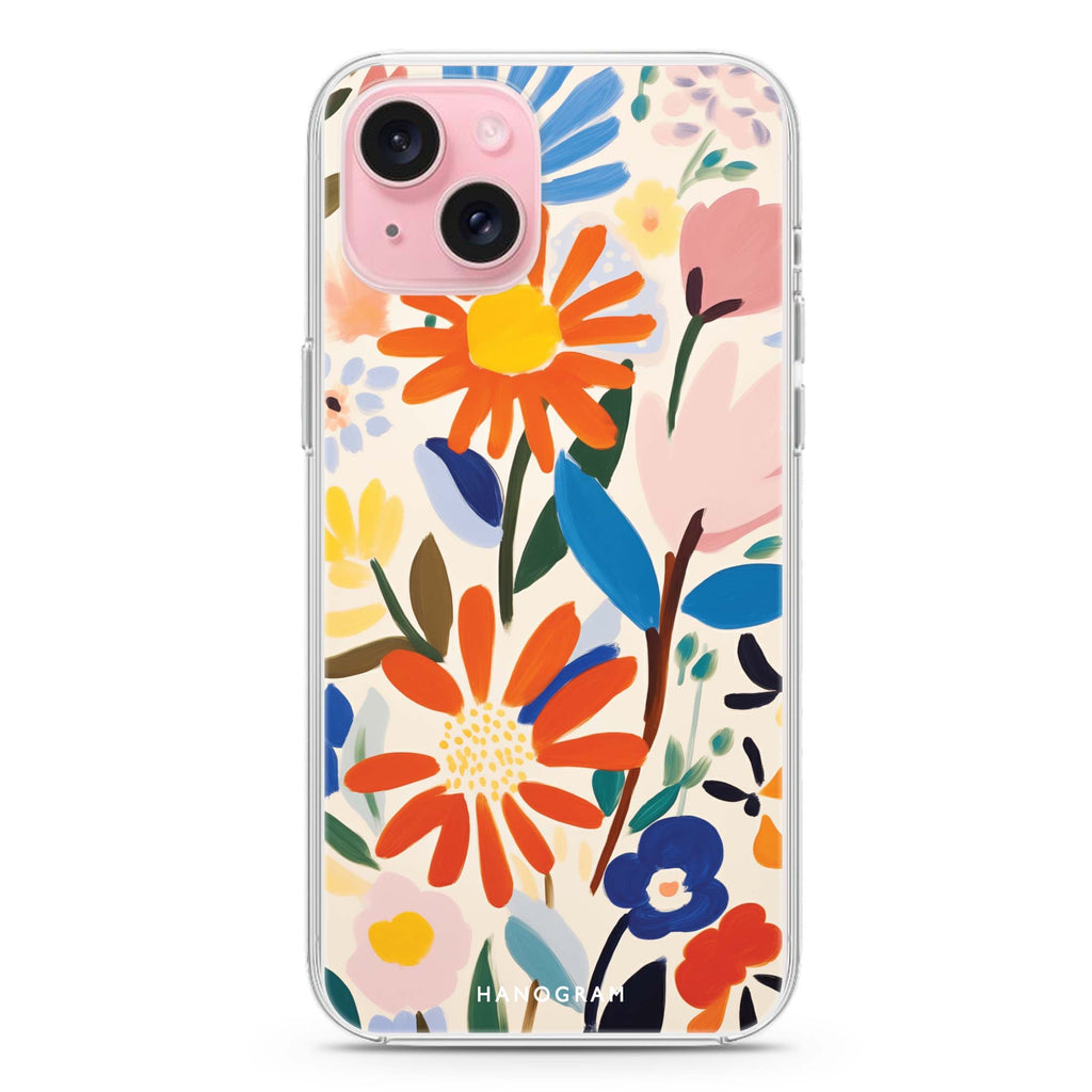 Bloom Brushwork iPhone 15 Magsafe 兼容水晶透明保護殼