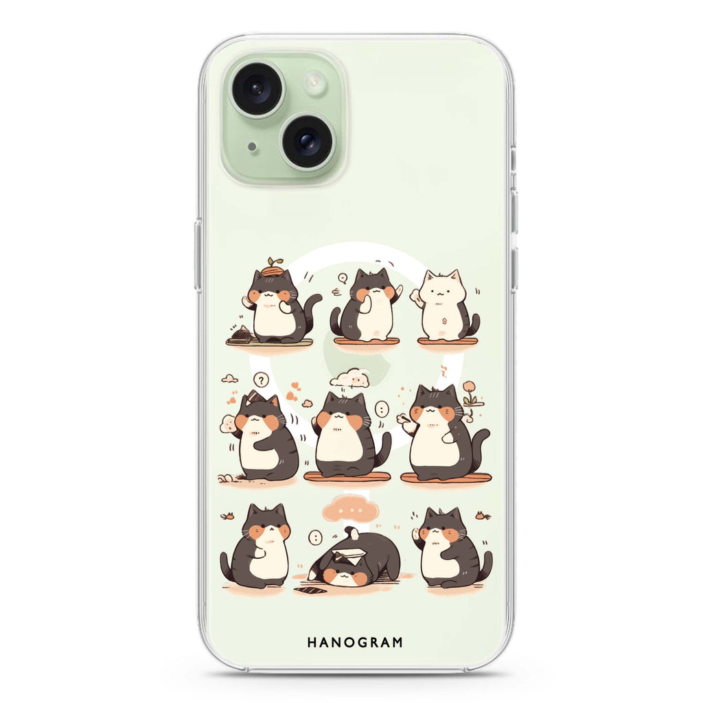 Zen Meowster iPhone 15 Magsafe 兼容水晶透明保護殼