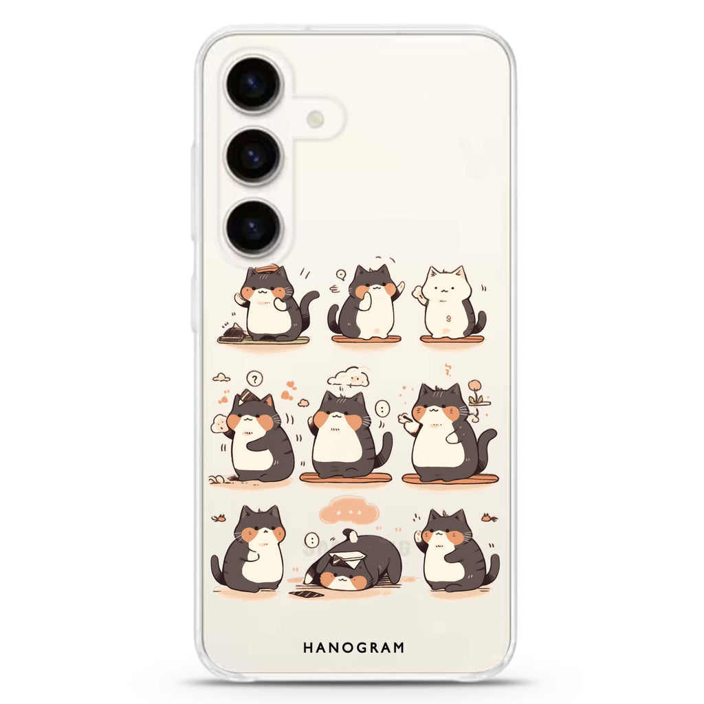 Zen Meowster Samsung Galaxy S26/S25/S24 水晶透明保護殼正面展示