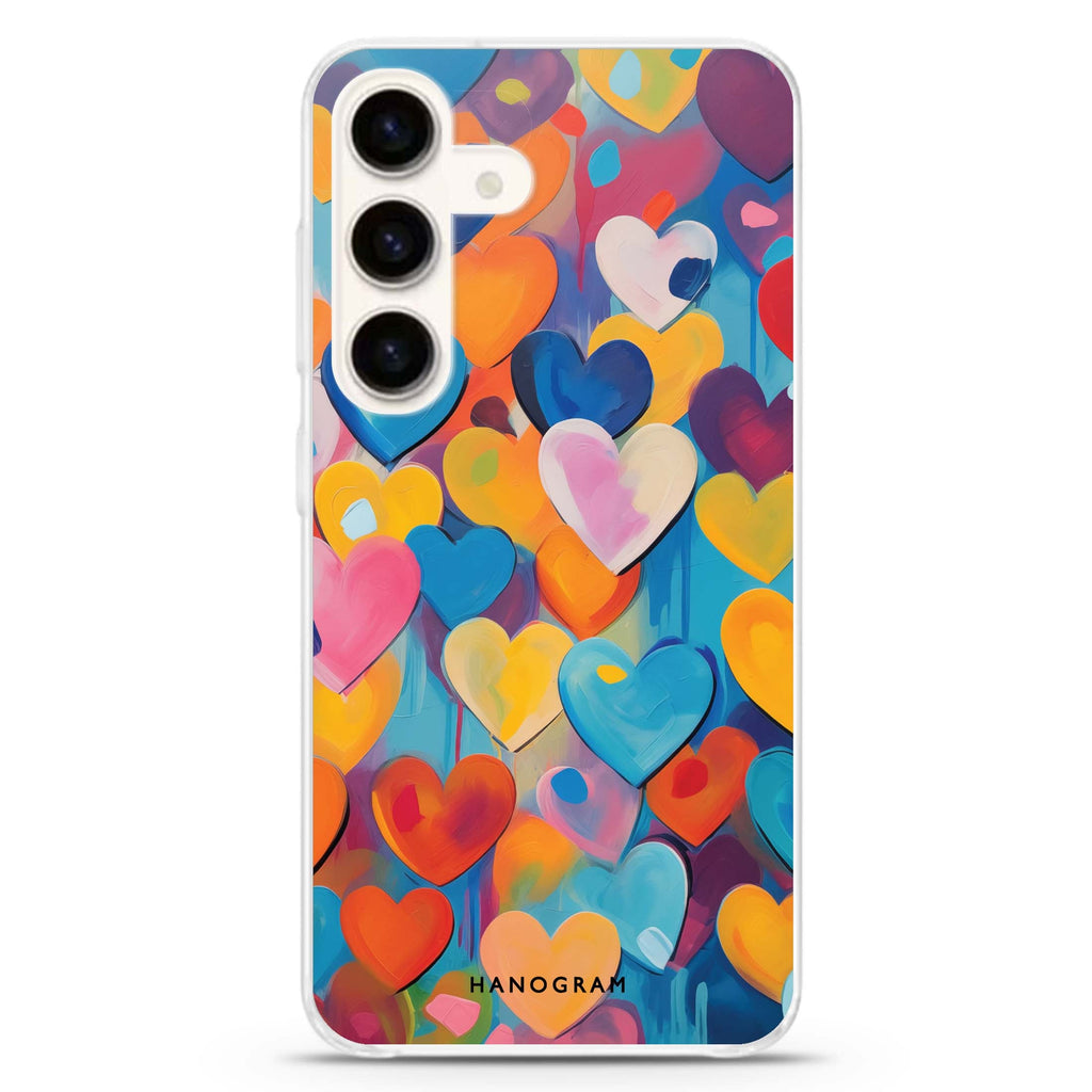 Heartflow Elegance Samsung Galaxy S26/S25/S24 水晶透明保護殼正面展示