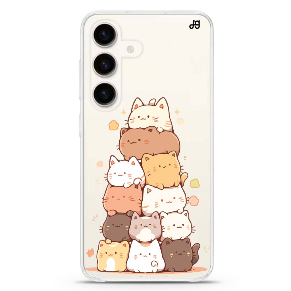 Kitty Cluster Samsung Galaxy S26/S25/S24 水晶透明保護殼正面展示