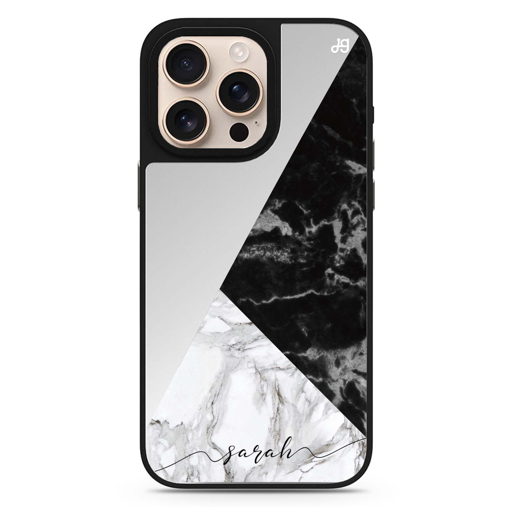 Black And White Marble 鏡面手機殼