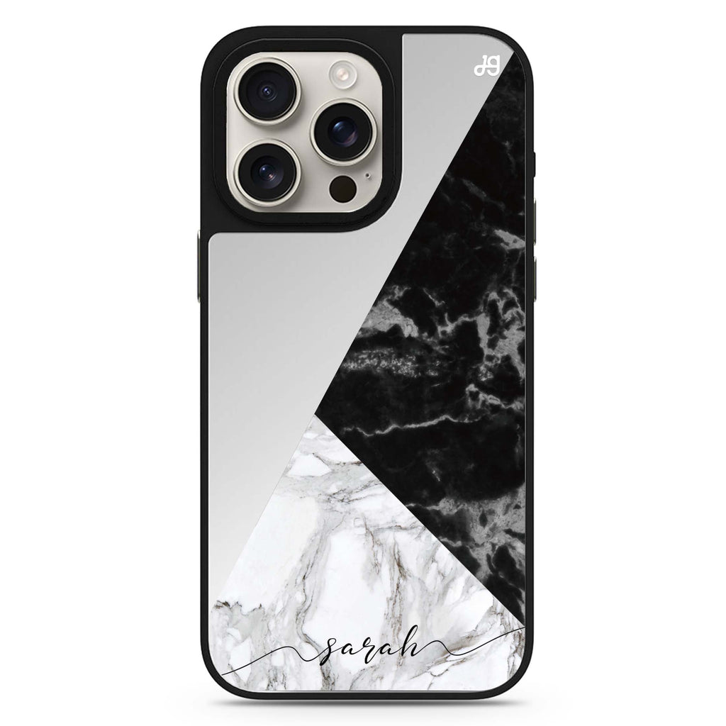 Black And White Marble 鏡面手機殼