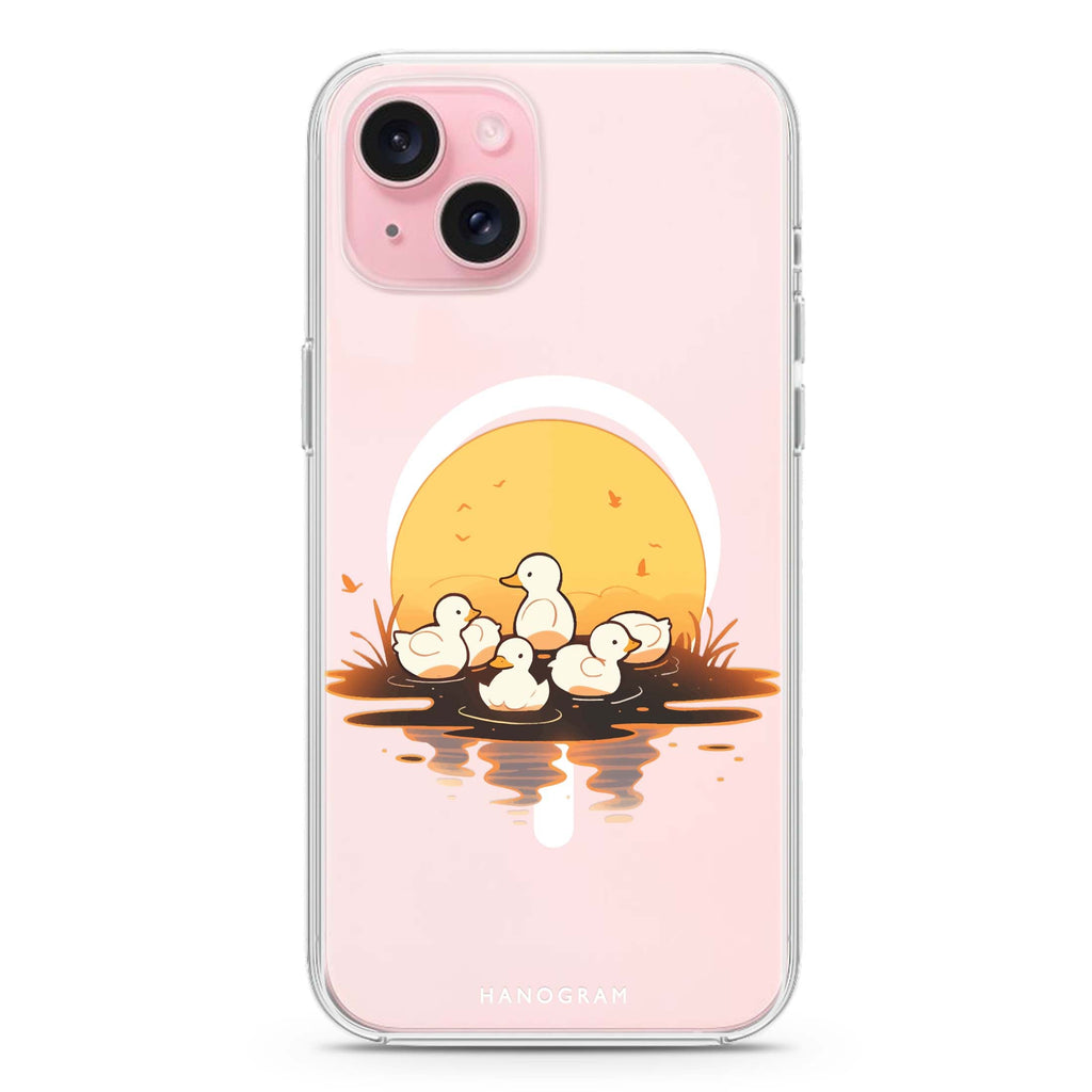 Dawn Duck Drift iPhone 15 Magsafe 兼容水晶透明保護殼