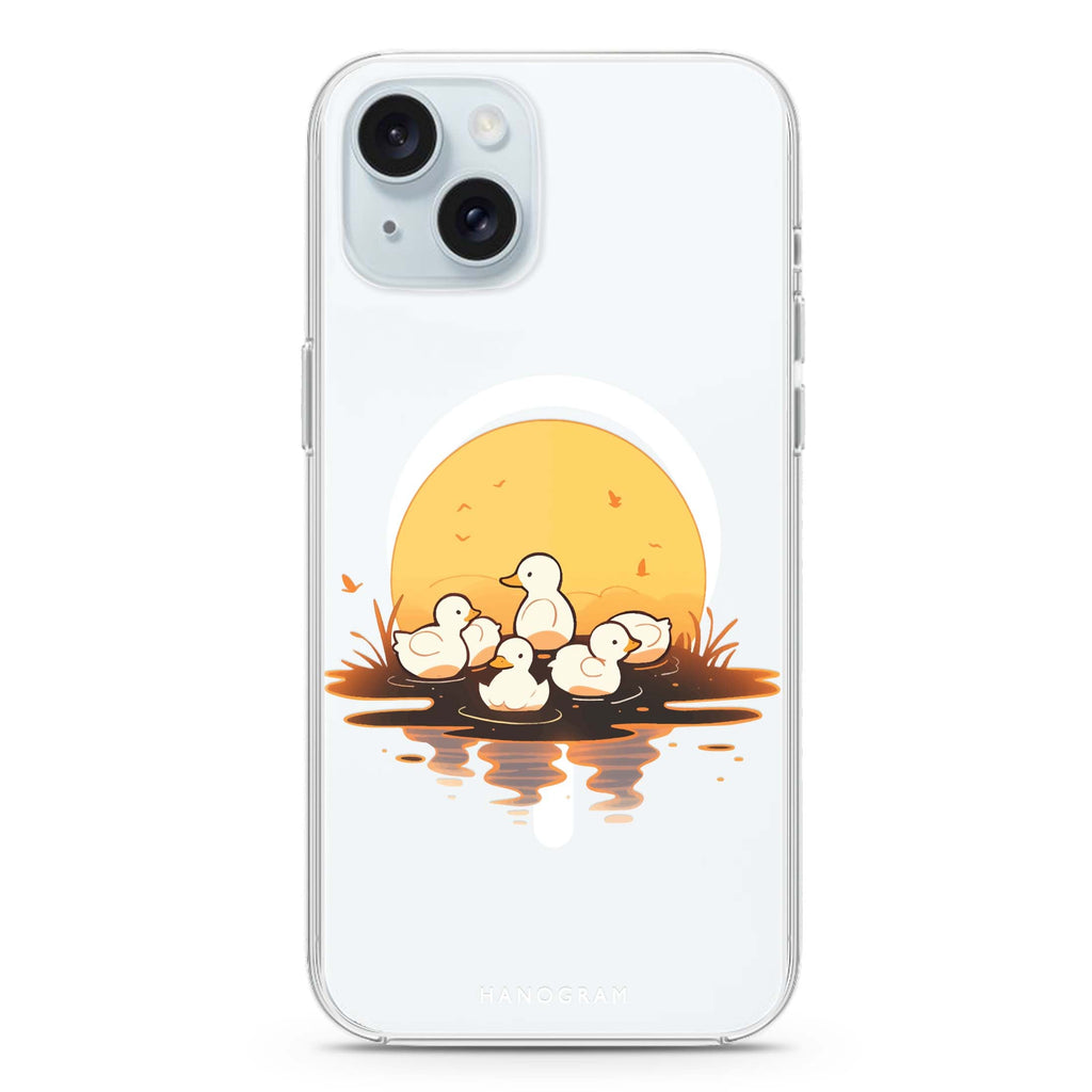 Dawn Duck Drift iPhone 15 Plus Magsafe 兼容水晶透明保護殼