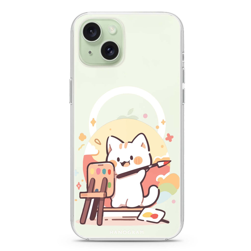 Feline Masterwork iPhone 15 Plus Magsafe 兼容水晶透明保護殼
